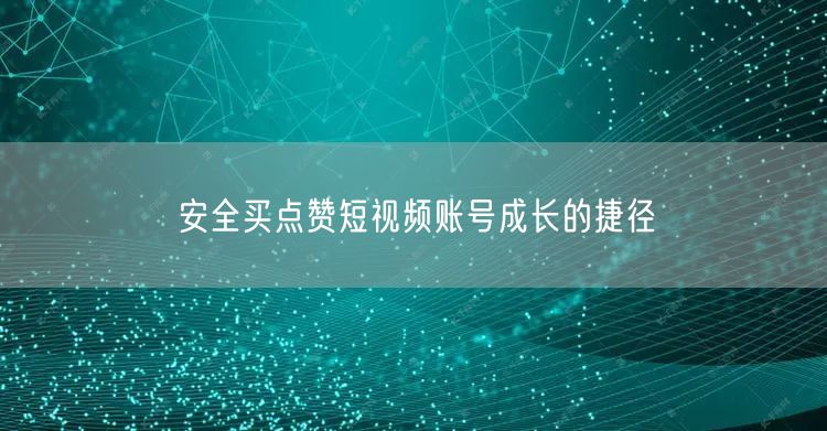 安全买点赞短视频账号成长的捷径