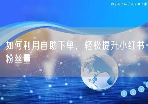 如何利用自助下单，轻松提升小红书粉丝量