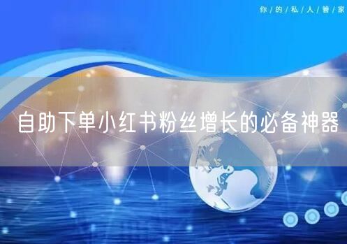 自助下单小红书粉丝增长的必备神器