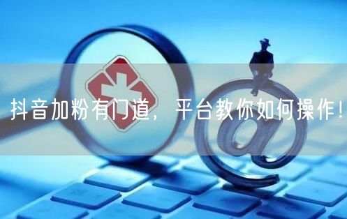 抖音加粉有门道，平台教你如何操作！